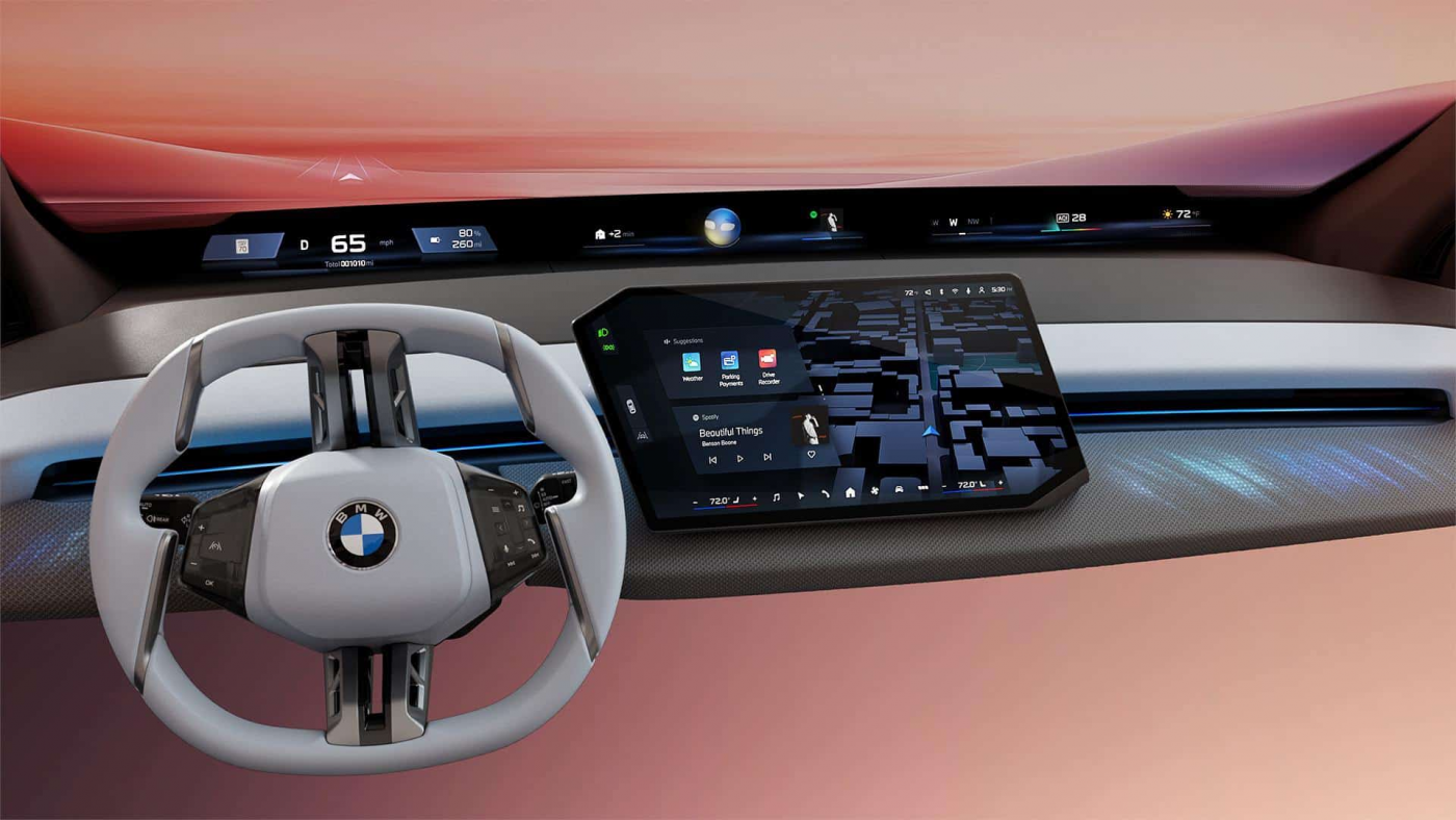 Возможный дизайн панели приборов BMW 7 Series 2027 года