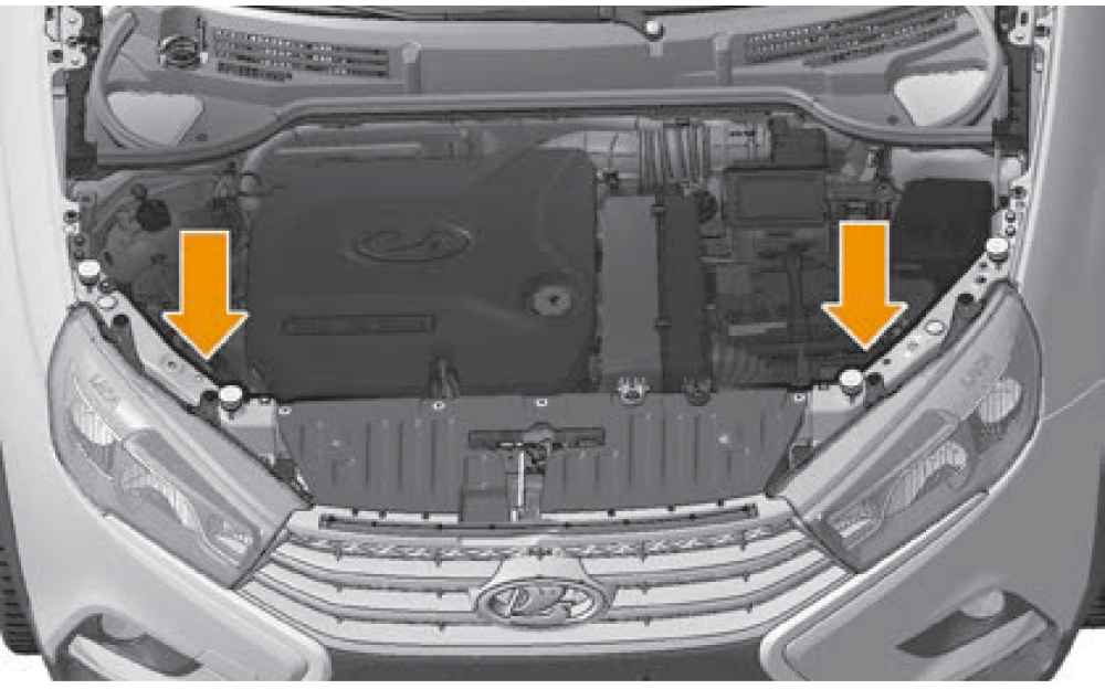 Рис. 12. Место доступа для замены ламп