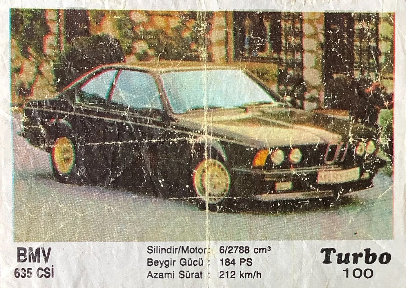 Вкладыш из жвачки Turbo — BMV 635 CSI №100